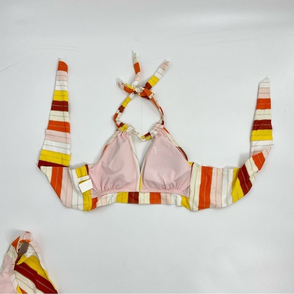 Gibson *Latimer 2 piece bikini swimsuit Stripe mod retro mid rise boho XS - Picture 7 of 8